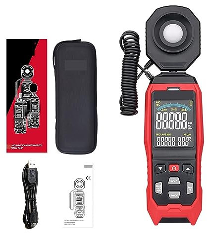 Luxmetre, Luxmètre Numérique Luxmètre Sonde Détachable Illuminomètre 200000 Lux/Fc Photomètre Testeur Environnemental,pour jardin intérieur et photographie(632B)