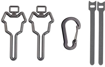 Metal dog Poop Bag Holder, Waste Bag Holder, Dog Poop Bag Carrier, Hand Free Holder (Metal, 2 pack, Gun Black)