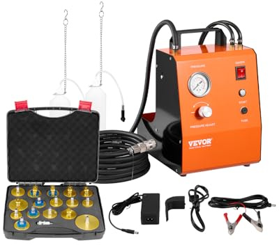 VEVOR Kit purge de frein électrique pour alimentation CC et CA, kit purge maître-cylindre de frein professionnel 220 V avec manomètre et pompe à air intégrée, polyvalent, pour la plupart des véhicules