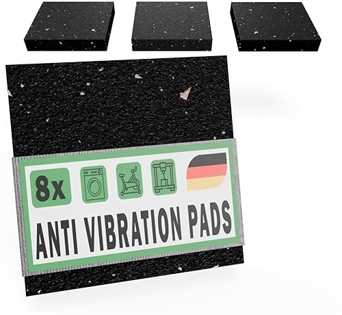 8 Anti Vibration Mat for Washing Machine & Tumble Dryer 90x90x10 mm - Universal Rubber Mat Anti Slip Feet Pad Made in Germany