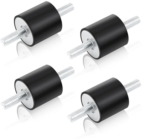 COZERI 4pcs M8 Rubber Buffer VV-Shape Vibration Damper 30 x 30 with M8 x 23 Thread Natural Rubber Galvanised Steel Antivibration Buffer for Air Compressors Pumps Engines Industrial Machinery