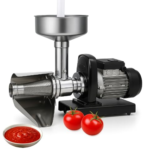 Crisalide® - Pasador de tomate eléctrico SM3 inoxidable n.º 3 profesional, potencia 370 W, motor asíncrono 0,5 HP, estructura robusta de aluminio alimentario y acero inoxidable