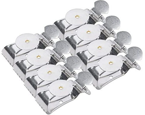 Pince à Rideaux en Acier Inoxydable 8 Pièces, Clips Métalliques Argenté | Serrage Cranté, Structure Simple et Pratique, Usage Maison et DIY Floral, pour Rideaux et Tapisseries