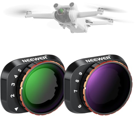 NEEWER Variabelt ND-filterset kompatibelt med DJI Mini 3 Pro, ND2-32 (1-5 stopp) ND64-512 (6-9 stopp) flerskikts HD-optiskt glas, kameratillbehör drönare för flygvideografi