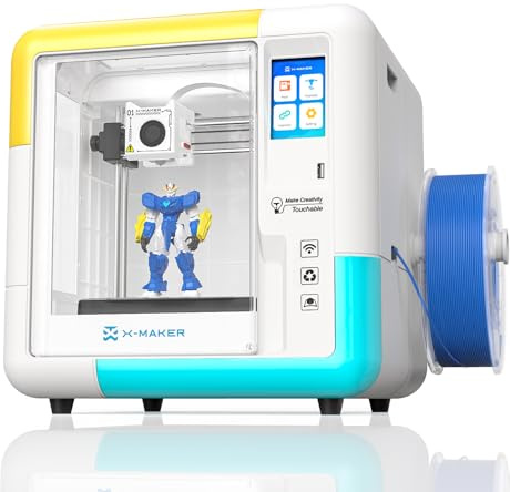 X-Maker Impresora 3D con Aplicación de Diseño, Aplicación de Diseño AI, Gran Biblioteca de Juguetes, con 15 Mini Módulos de Diseño 3D, Adecuado para Uso Escolar y Hogar