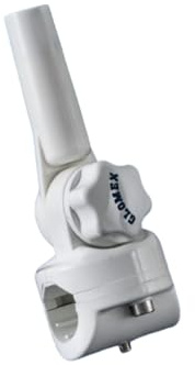 Glomex – Base a Snodo Glomeasy in Nylon (Bianco), Modello RA134FME – Bloccaggio Manopola, Filettatura 5/8x24, Per Tubi Ø 22-25mm, Per barche a vela, motore, gommoni, yacht – Montaggio Facile