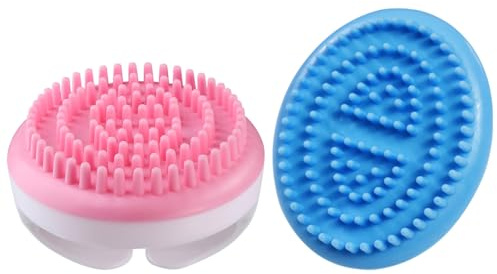 Kunststoff Ganzkörper Massagebürste 2 Stück mit Griff | Rosa und Blau, für Körperpflege und Trockenbürsten, Formendes Zubehör mit 2 Teilen