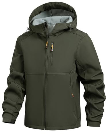 Generico Parka Uomo Invernale Cappotto Ciclismo Sci Winter Giubbino Tuta Men Lungo Giacche Lavoro Giacca Impermeabile Da Trekking Softshell Jacket Antipioggia Verde militare XL