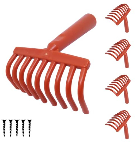 Rastrello in PVC 9 Denti per Raccolta Olive – Set 5 pezzi – Attacco Conico Ø 22 mm – Pettine 13,5 cm – Applicabile anche su Pertiche