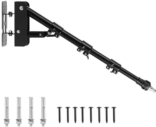 NEWFUN Ringlicht Wandhalterung, Lichtstativ mit Boom Arm, Galgenstativ, 54-110CM, Dreiecksarm 180° Flexibel Schwenkbarer Kamera-Wandarm für Ringlicht, Softbox, Schirm-Monolight, Stroboskope