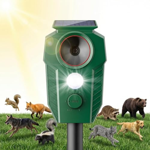 Katzenschreck Ultraschall, Solar Katzenabwehr Ultraschall, Marderschreck Garten, Katzen Schreck, Vogelabwehr Katzen Vertreiben Garten für Schlangen,Wühlmäuse in Gärten,Wiesen