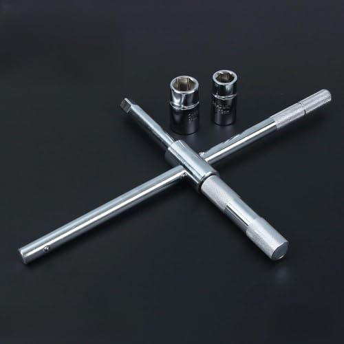 Llave de extracción de neumáticos de estilo cruzado con tamaños de cabeza doble y eje reforzado para un uso fiable en entornos de campo o garaje