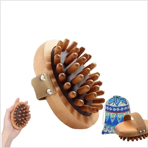 Meridian Pressure Brush, Wooden Massage Comb for Body and Scalp, Meridian Point Massager Brush Wood Therapy Massage Tools for Belly Fat Lymphatic Drainage Pressure Brush for Body Shaping & Relaxation