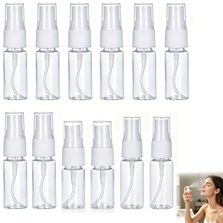 JOVYTH 12 Pulverizadores de Viaje – Atomizador Perfume Recargable 10ml, 15ml, 20ml, Botella Spray para Agua, Aceite, Cosmética, Pulverizador Agua Peluqueria, Spray Bottle para Perfumes