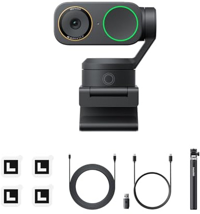 Insta360 Link 2 Pro Pack Creativo- Webcam 4K PTZ per PC/Mac, sensore 1/1,3, bassa luminosità, tracking IA, HDR, microfoni direzionali canc. rumore, supporta Stream Deck, Zoom, Teams