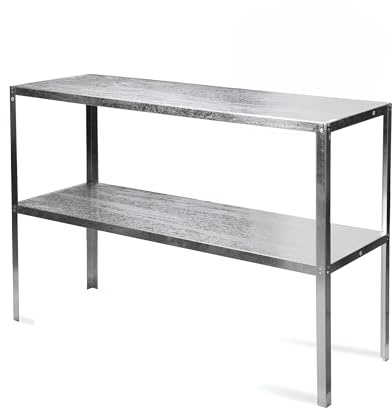 Lacewing 118cm Essential 2 Tier Silver Greenhouse Staging Potting Bench Tool Storage Rack Shelves