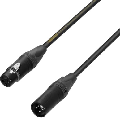 Adam Hall Cables 5 STAR MMF 0500 - Mikrofonkabel, Neutrik 3-Pol XLR female auf 3-Pol XLR male, schwarz, 5m