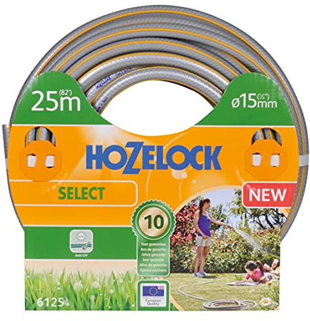 HOZELOCK - Tuyau d'Arrosage Select Ø 15mm (5/8) 15 M : Tuyau pour Arrosage de Jardin, Polyvalent, Souple, Résistant aux Intempéries [6125P0000]