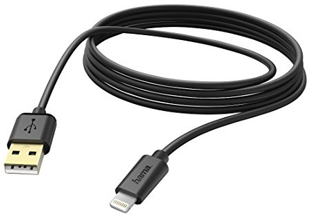 Hama 00173787 173787 Kabel Lightning, 3 m, SW, Schwarz