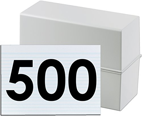 HAN Karteibox DIN A5 quer, Innovatives, attraktives Design für max. 500 Karten mit Stahlscharnier (lichtgrau + 500 Karten)