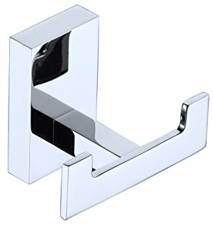 Beelee BA9203 - Gancio Portasciugamani, in ottone, Cappotto Gancio doppio gancio per bagno cucina, Montaggio a parete, Cromo Lucido
