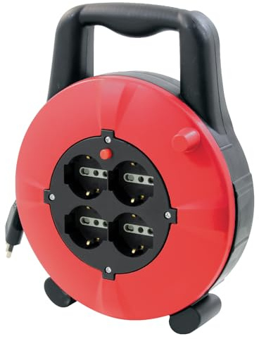 interruptor On-Off Alargador eléctrica valex 10 metros 4 enchufes DOS y Schuko enrollacables