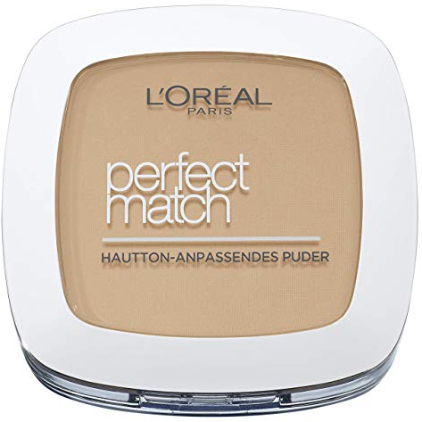 L'Oréal Paris Perfect Match Compact Puder N4 Golden Beige / Make-Up Puder mit individueller Deckkraft und LSF für jeden Hauttyp / 1 x 9 ml