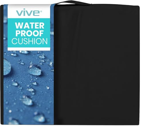 Vive Waterproof Wheelchair Cushion for Pressure Relief (20x16x3) - Washable Cover Incontinence Protection for Elderly Adults & Seniors - Memory Foam Gel Pad for Recliners, Office Chairs, Car