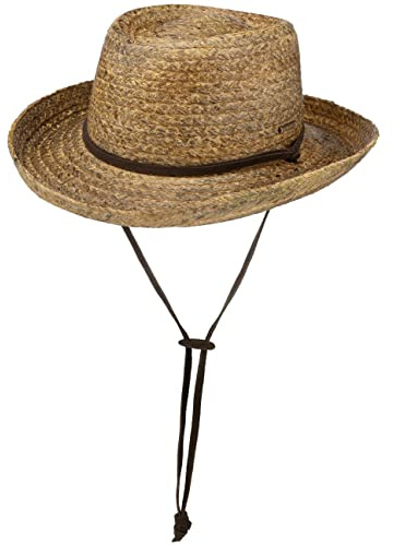 Stetson Vantago Western Strohhut Naturfarbener Klassischer Cowboyhut mit Lederband Herren Frühjahr Sommer