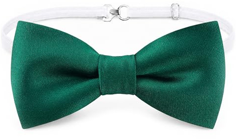 TigerTie - Papillon per bambini in tinta unita con elastico da 29-40 cm, regolabile + scatola portaoggetti, Verde petrolio, Fliegengröße: ca. 7 cm x 3,5 cm