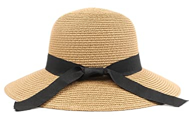 Zylioo Strohhut Sonnenhut Damen für Kleinen Kopf, Stroh Strandmütze mit Breiter Krempe Größe S,UV Schutz Sommerhut