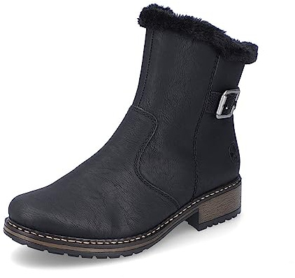 Rieker Damen Ankle Boots Z6862, Frauen Stiefeletten,uebergangsschuhe,uebergangsstiefel,gefüttert,Winterstiefeletten,schwarz (00),39 EU / 6 UK