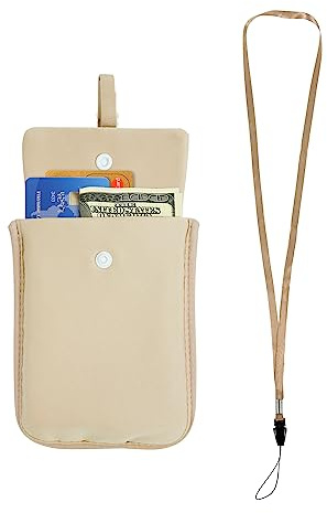 Bamneat RFID-Blocking Travel Bra Wallet, Hidden Money Pouch with Adjustable Elastic Strap, Ideal Secret Pocket Protect Your Credit Cards Cash Valuables