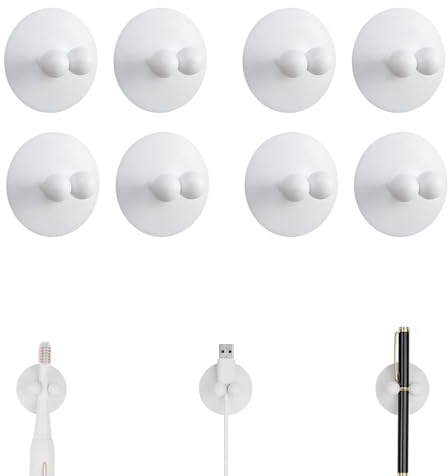 MsTeco 8 Stück Toothbrush Holder ZahnbüRstenhalter Saugnapf | Elektrische ZahnbüRste Halterung Rasierer Halter Kein Stanzen Geeignet für ZahnbüRste Handtuch Rasierer Badekugel