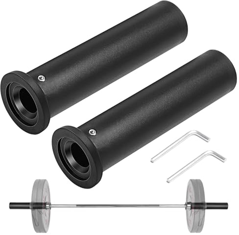 GZhaizhuan Olympic Adapter, Langhantel Adapterhülse 25mm auf 50mm, 2 Stk | Adapter Hantelstangen, Langhanteladapter aus Kunststoff mit Sechskantschlüssel, Schwarz