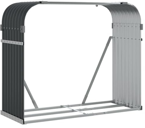 vidaXL Holzkorb Anthrazit 120x45x100 cm Verzinkter Stahl