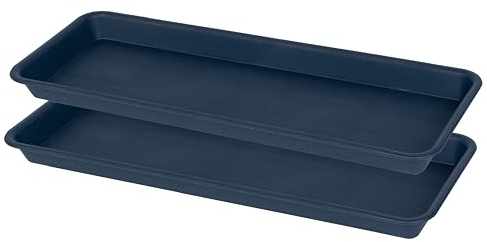 VUWEZ Kunststoff-Pflanztablett, Untersetzer, rechteckig, 43,2 cm, 45,7 cm, Untersetzer, für drinnen und draußen, Wassertropfschale für Blumentopf, Übertopf, Fensterbank, Pflanztabletts (20 x 45,7 cm