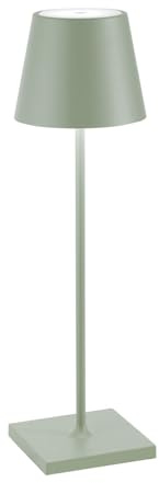 Zafferano, Poldina Pro Lamp, Rechargeable Cordless Table Lamp with Touch Controls, Suitable for Interior and Outdoor, Dimmer, 2200-3000 K, Height 38 cm, Sage Green Colour