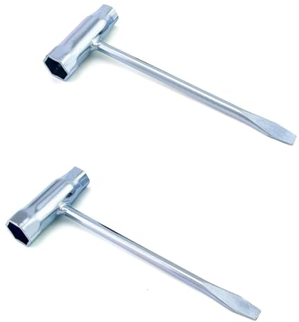 2 Pezzi Chiavi Combinata, Chiave per Motosega, Chiave per Candele, Cacciavite e Chiave a Bussola, Attrezzi da Giardino 13 X 19mm