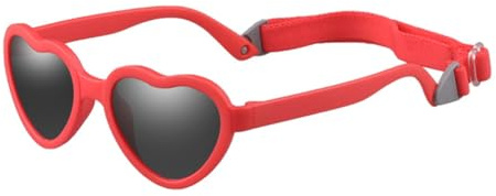 SJBNCai Baby Sunglasses Flexible Polarized Heart Shaped Sunglasses with Strap for Toddler Newborn Infant Ages 0-24 Months