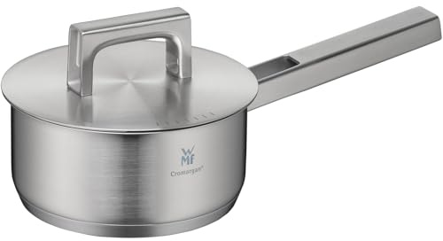 WMF Ultimate Cool Stielkasserolle 16cm mit Deckel, Kochtopf klein 1,4l, Milchtopf Induktion, Cromargan Edelstahl matt, unbeschichtet, Induktions Topf mit Innenskalierung, spülmaschinengeeignet