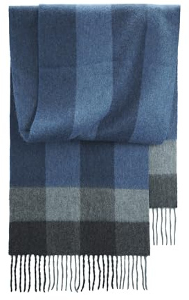 SEECOSY Schal aus 100% Kaschmir – Karierter Tartan-warmer, weicher Schal, Geschenk für Männer und Frauen