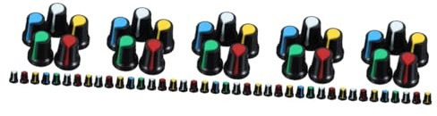 ifundom 250stücke Potentiometer Knöpfe Für Gitarre Volumen Und Klangregler Geeignet Für Verschiedene Elektrische Geräte Farben Rot Gelb Weiß Grün Blau Mit Innendurchmesser