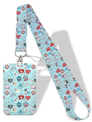 AFCJLTO Colgante Tarjetas Identificativas, Cordón con Portatarjeta Correa Para el Cuello, Porta Credencial con Correa, Lanyard con Tarjetero para profesores, enfermeras, doctor, estudiante