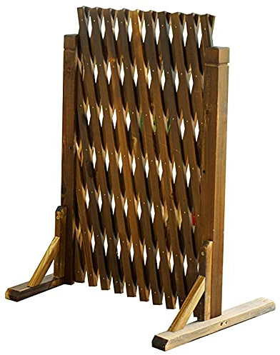 Clôture de jardin en bois - Panneau de treillis extensible robuste - 160 cm / 180 cm / 200 cm / 250 cm / 260 cm / 270 cm de large - Couleur carbonisée - Support idéal pour plantes et clôture