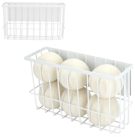 FARQAN Magnetic Dryer Ball Holder for Laundry Room Organization and Storage, Magnetic Lint Bin for Laundry Room, Iron Dryer Ball Container for Laundry Room Storage (No Balls)