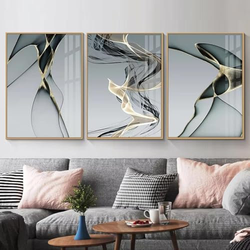 LIFKNVN Abstrakte, moderne, einfache Linien, Kunstplakate, nordischer Leinwanddruck, Wandkunstbild für Wohnzimmer, Schlafzimmer, Heimdekoration, 60 x 90 x 3 cm, ohne Rahmen
