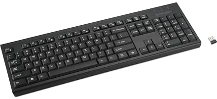 Kensington KB270 EQ Tastiera ricaricabile wireless, full-size, a prova di fuoriuscite, 2,4 GHz e connessione Bluetooth 5.0, compatibile con Windows e MacOS (K75558NA)
