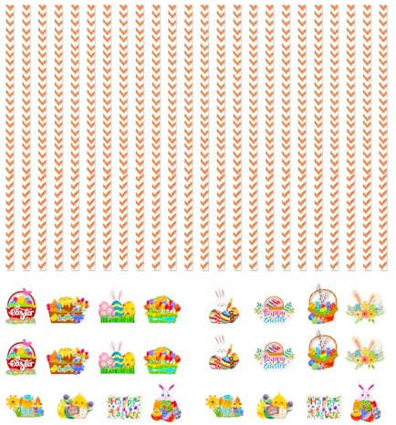 XINGBEI Paquete 24 Huevos Conejos Bebidas Paja Paja Paja para Fiestas Y Accesorios para Bebidas Cocina para Eventos