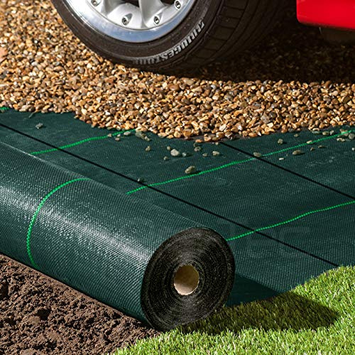 Pro-Tec 130gsm Commercial Grade SUPER Heavy Duty Weed Control Membrane Garden Weed Barrier Fabric Ground Cover Landscaping Gravel Driveways Paths Decking Turf Underlay Green Woven Sheet